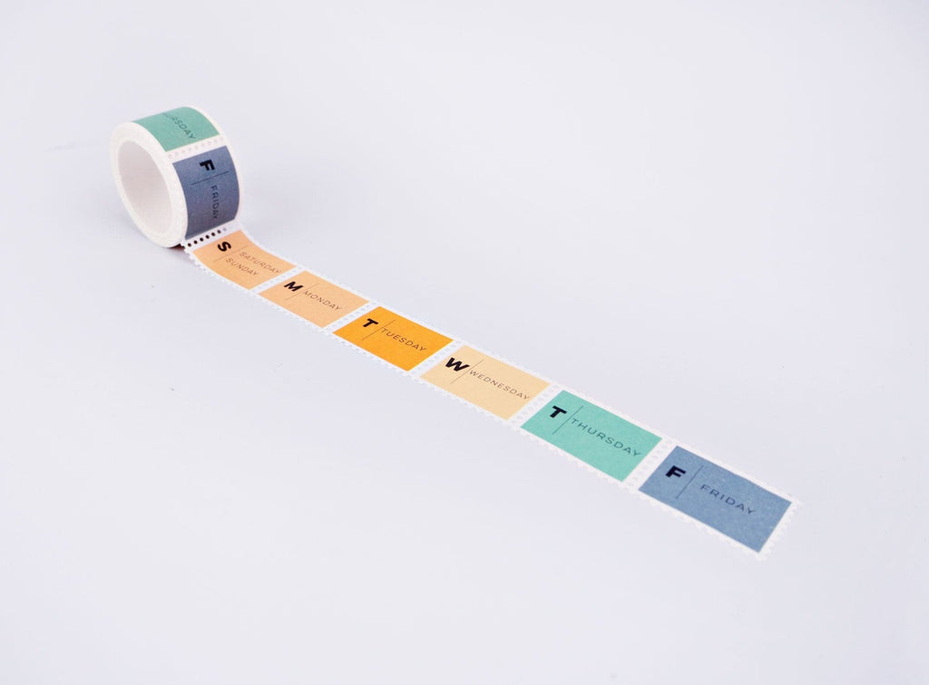 The Completist Days Of The Week Stamp Washi Tape - The Journal Shop