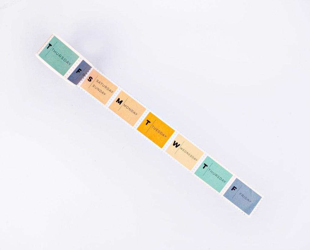 The Completist Days Of The Week Stamp Washi Tape - The Journal Shop