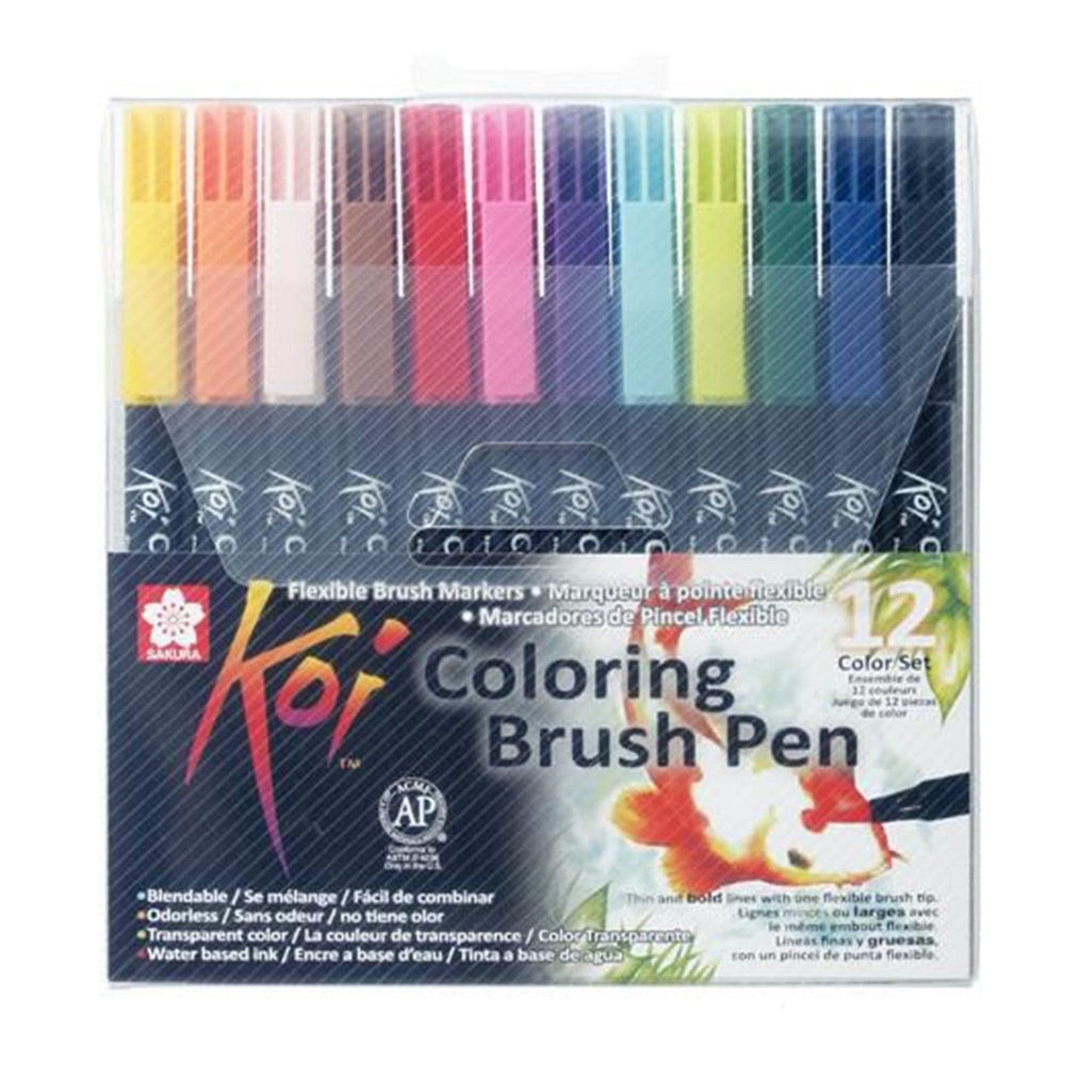 SAKURA Koi Colouring Brush Pen Set 12 - The Journal Shop