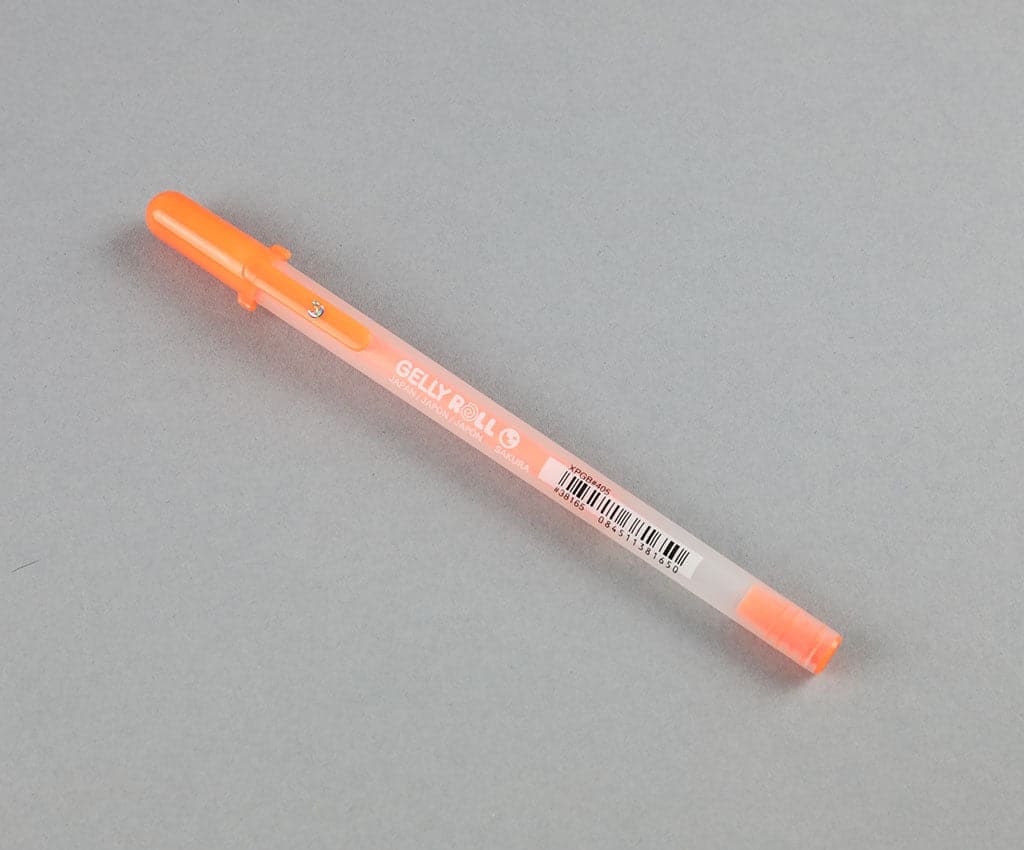 Fine Fluorescent Orange Moonlight Gelly Roll Pen