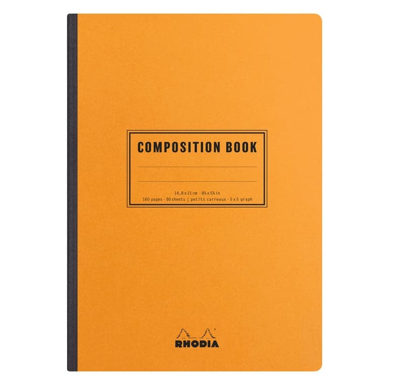 Rhodia Composition Book (A5, Grid) - Orange - The Journal Shop